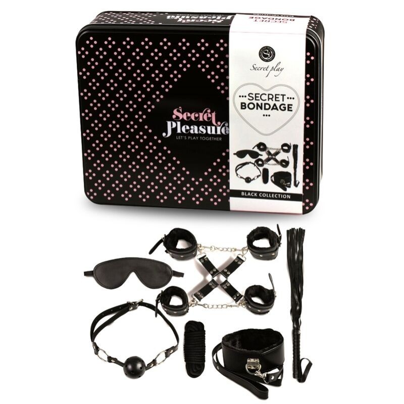 Secretplay - Bdsm Set 8 Pcs Nero - SECRETPLAY 100% FETISH - Kit Bondage e Sadomaso | erosidea.com