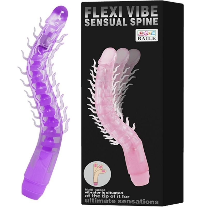 Baile Dildo Vibrante Flessibile Sensual Spine Flexi Vibe Lilla 23.5 Cm - BAILE - Dildo Speciali | erosidea.com