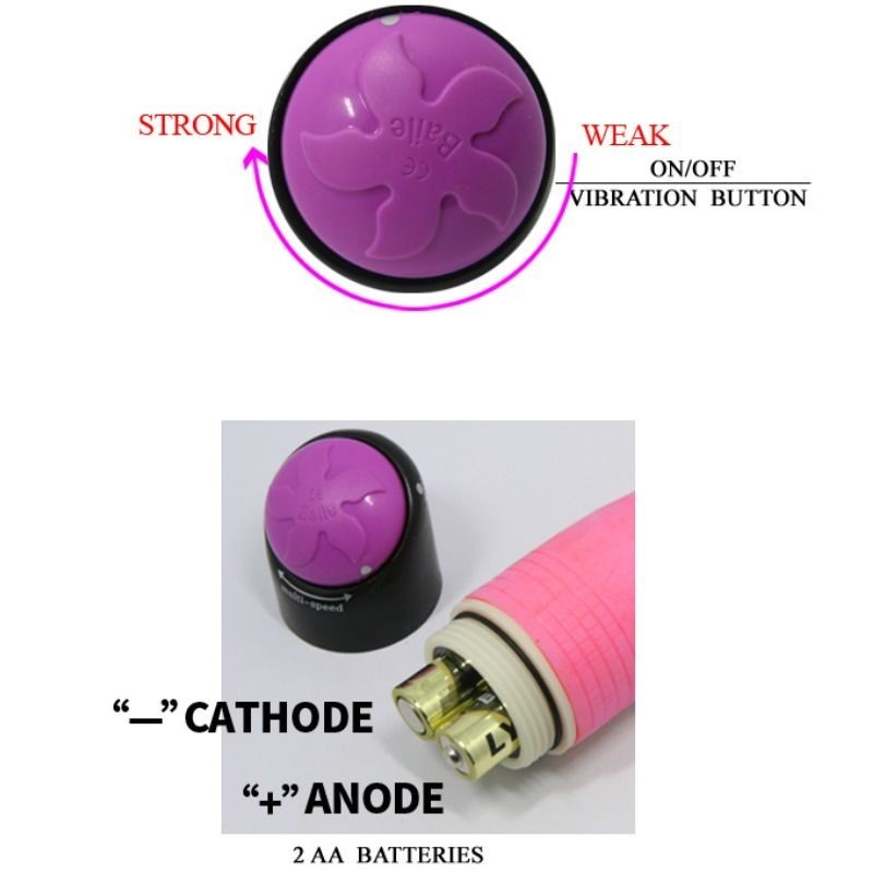Vibratore Sex Realistico Colorato Rosa 23 Cm - BAILE - Dildo Realistici | erosidea.com