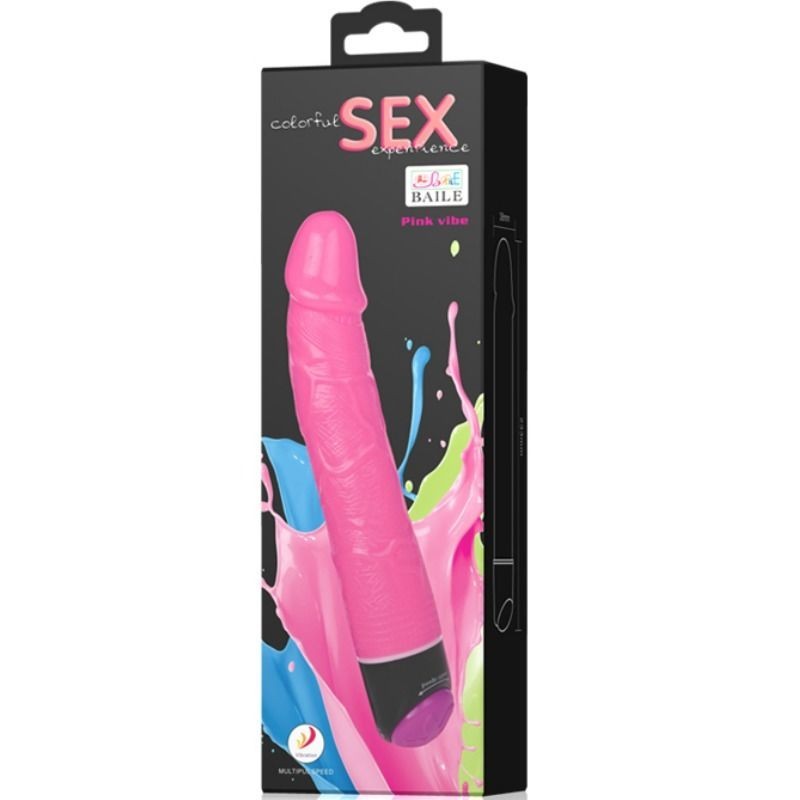 Vibratore Sex Realistico Colorato Rosa 23 Cm - BAILE - Dildo Realistici | erosidea.com