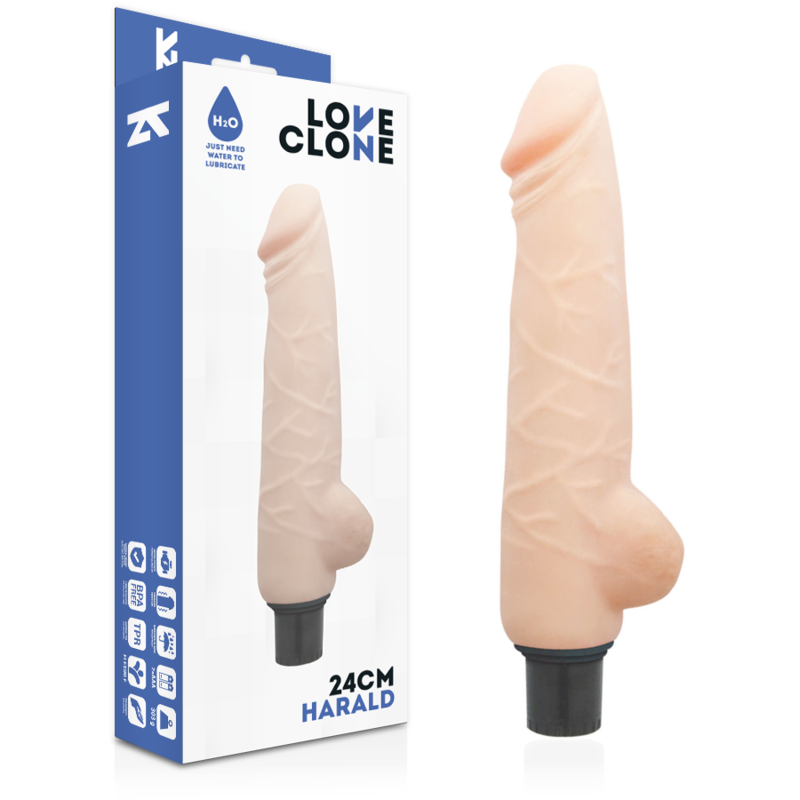 Vibratore Loveclone Harald Autolubrificante 24Cm - LOVECLONE - Vibratori | erosidea.com