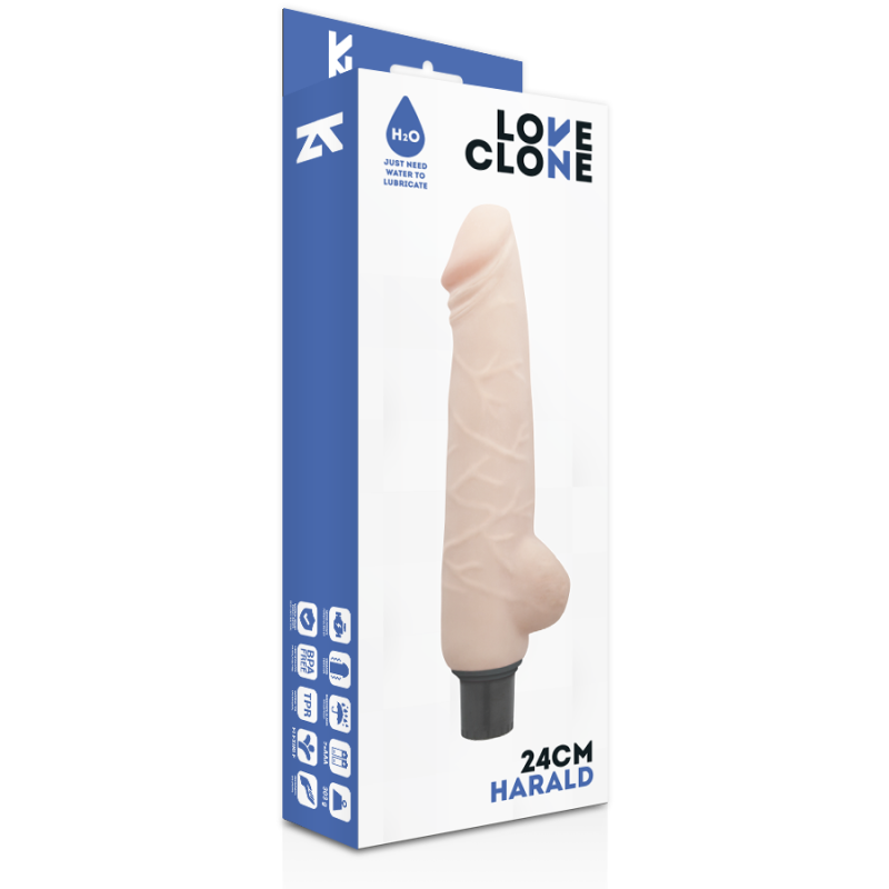 Vibratore Loveclone Harald Autolubrificante 24Cm - LOVECLONE - Vibratori | erosidea.com