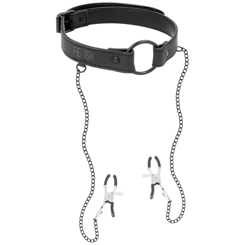 Fetish Submissive - Anello Gag Con Morsetti Per Capezzoli - FETISH SUBMISSIVE BONDAGE - Ball Gag e Bavagli | erosidea.com