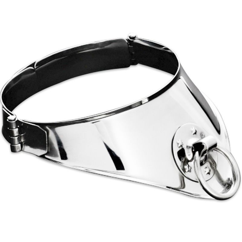 Metal Hard - Collare Di Contenimento Rigido In Metallo Con Anello E Lucchetto - METAL HARD - Collari e Guinzagli | erosidea.com