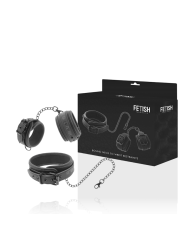 Fetish Submissive - Collana E Manette In Pelle Vegana Con Fodera In Neoprene - FETISH SUBMISSIVE BONDAGE - Manette e Polsini | erosidea.com