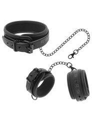 Fetish Submissive - Collana E Manette In Pelle Vegana Con Fodera In Neoprene - FETISH SUBMISSIVE BONDAGE - Manette e Polsini | erosidea.com