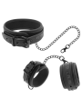 Fetish Submissive - Collana E Manette In Pelle Vegana Con Fodera In Neoprene - FETISH SUBMISSIVE BONDAGE - Manette e Polsini | erosidea.com