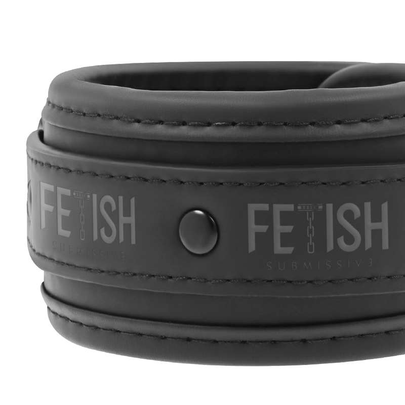 Fetish Submissive - Collana E Manette In Pelle Vegana Con Fodera In Neoprene - FETISH SUBMISSIVE BONDAGE - Manette e Polsini | erosidea.com