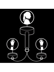 Fetish Submissive - Collana E Manette In Pelle Vegana E Fodera In Neoprene - FETISH SUBMISSIVE BONDAGE - Manette e Polsini | erosidea.com