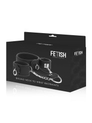 Fetish Submissive - Collana E Manette In Pelle Vegana E Fodera In Neoprene - FETISH SUBMISSIVE BONDAGE - Manette e Polsini | erosidea.com