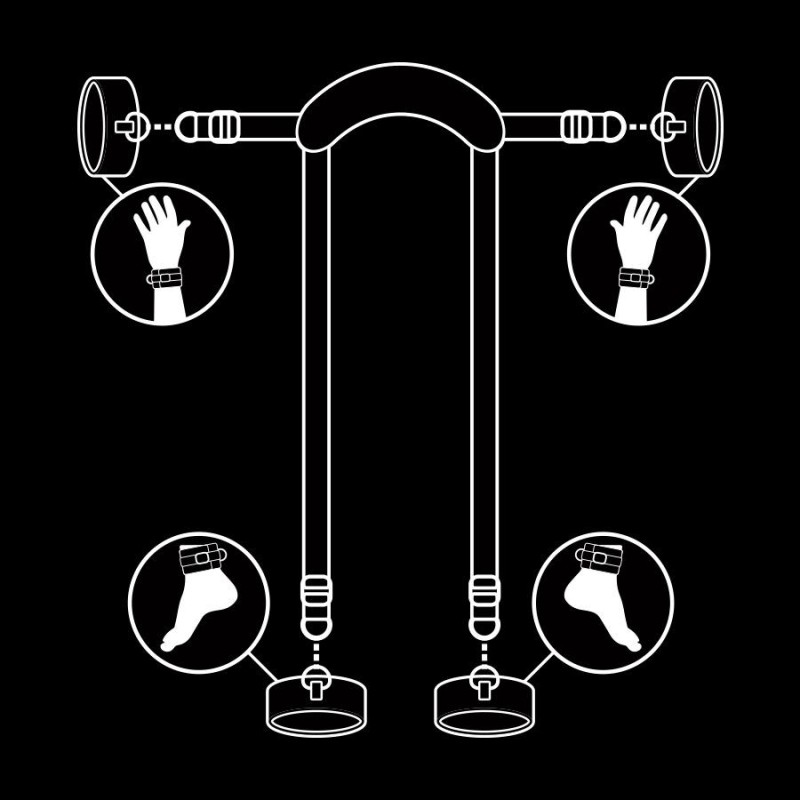 Fetish Submissive - Posizione Master Con 4 Manette Rivestite In Noprene - FETISH SUBMISSIVE BONDAGE - Manette e Polsini | erosidea.com