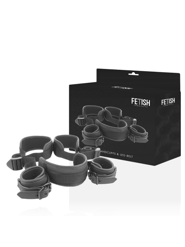 Fetish Submissive - Posizione A Gambe Aperte Con Manette Fodera In Noprene - FETISH SUBMISSIVE BONDAGE - Manette e Polsini | erosidea.com