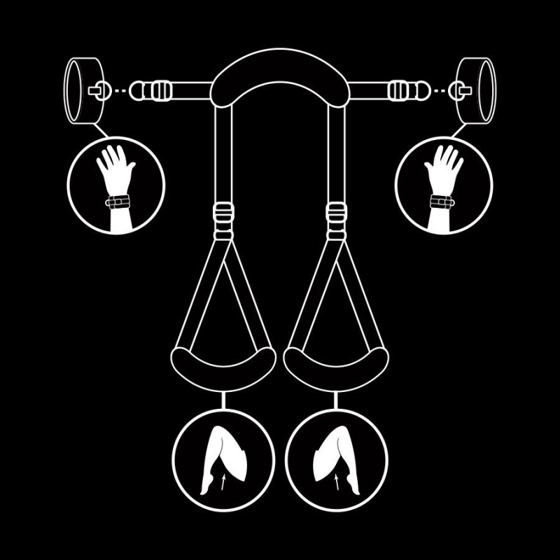 Fetish Submissive - Posizione A Gambe Aperte Con Manette Fodera In Noprene - FETISH SUBMISSIVE BONDAGE - Manette e Polsini | erosidea.com