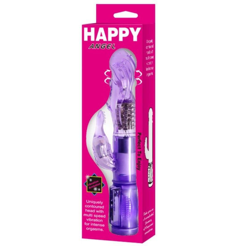 Vibratore Rabbit Happy Angel Lilla Con Rotazione E Oscillazione - BAILE ROTATIONS - Vibratori Rabbit | erosidea.com