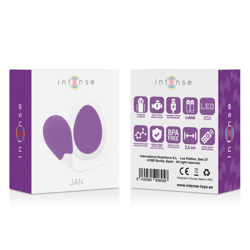 Intense - Jan Lilla Uovo Vibrante Telecomando - INTENSE COUPLES TOYS - Vibratori | erosidea.com