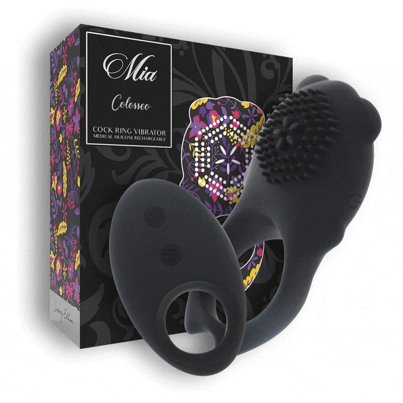 Mia - Telecomando Ad Anello Colosseo Nero - MIA - Anelli Fallici | erosidea.com