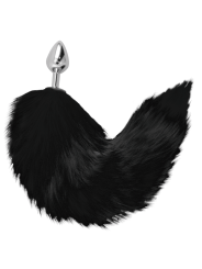 Darkness - Plug Anale Argento 8 Cm Con Coda Nera - DARKNESS ANAL - Plug e Catene Anali | erosidea.com