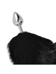 Darkness - Plug Anale Argento 8 Cm Con Coda Nera - DARKNESS ANAL - Plug e Catene Anali | erosidea.com