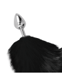 Darkness - Plug Anale Argento 8 Cm Con Coda Nera - DARKNESS ANAL - Plug e Catene Anali | erosidea.com