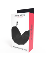 Darkness - Plug Anale Argento 8 Cm Con Coda Nera - DARKNESS ANAL - Plug e Catene Anali | erosidea.com