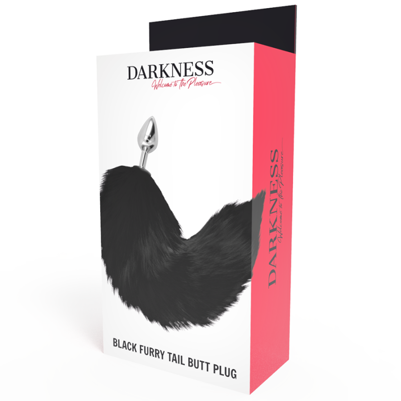 Darkness - Plug Anale Argento 8 Cm Con Coda Nera - DARKNESS ANAL - Plug e Catene Anali | erosidea.com