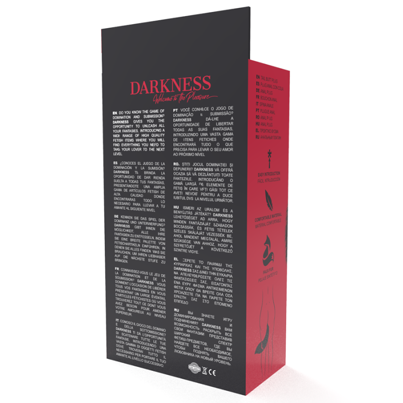 Darkness - Plug Anale Argento 8 Cm Con Coda Nera - DARKNESS ANAL - Plug e Catene Anali | erosidea.com