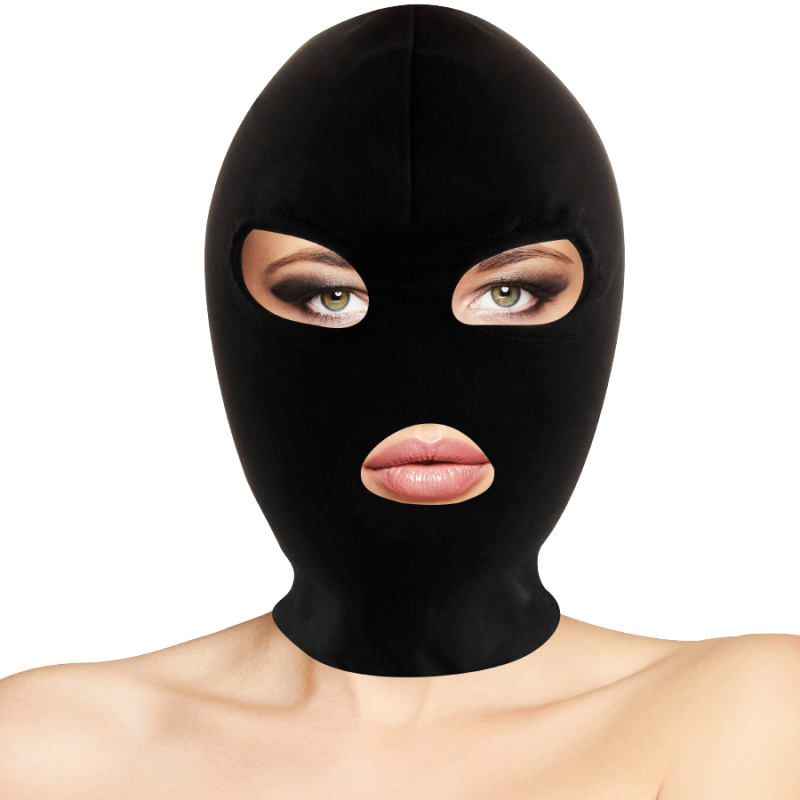 Darkness - Maschera Di Sottomissione Bdsm Bocca E Occhi Nera - DARKNESS BONDAGE - Maschere e Cappucci | erosidea.com