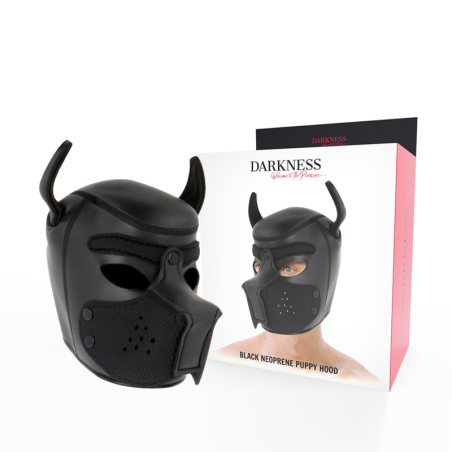 Darkness - Maschera Per Cani In Neoprene Con Muserola Rimovibile M - DARKNESS BONDAGE - Maschere e Cappucci | erosidea.com
