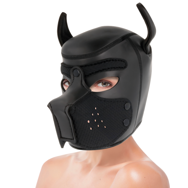 Darkness - Maschera Per Cani In Neoprene Con Muserola Rimovibile M - DARKNESS BONDAGE - Maschere e Cappucci | erosidea.com