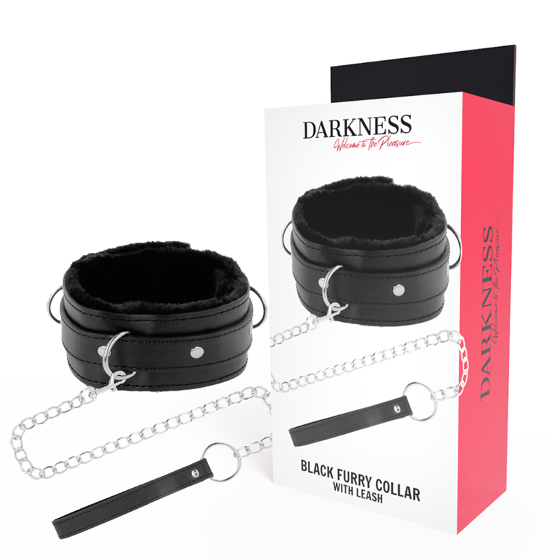 Darkness - Collana Per Postura Confortevole Con Catena In Pelle - DARKNESS BONDAGE - Collari e Guinzagli | erosidea.com
