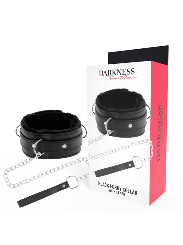 Darkness - Collana Per Postura Confortevole Con Catena In Pelle - DARKNESS BONDAGE - Collari e Guinzagli | erosidea.com