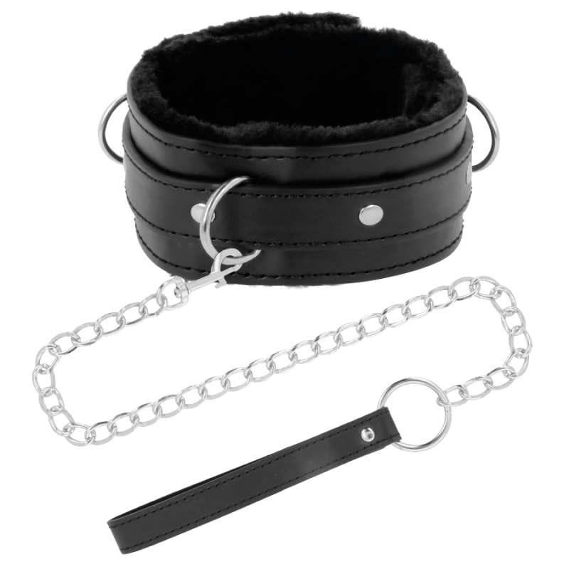 Darkness - Collana Per Postura Confortevole Con Catena In Pelle - DARKNESS BONDAGE - Collari e Guinzagli | erosidea.com