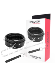 Darkness - Collana In Morbida Pelle Con Catena - DARKNESS BONDAGE - Collari e Guinzagli | erosidea.com