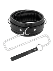 Darkness - Collana In Morbida Pelle Con Catena - DARKNESS BONDAGE - Collari e Guinzagli | erosidea.com