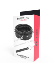 Darkness - Collana In Morbida Pelle Con Catena - DARKNESS BONDAGE - Collari e Guinzagli | erosidea.com