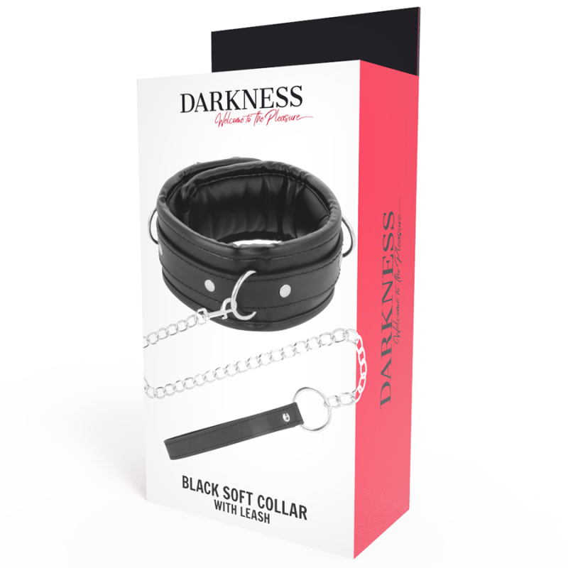 Darkness - Collana In Morbida Pelle Con Catena - DARKNESS BONDAGE - Collari e Guinzagli | erosidea.com