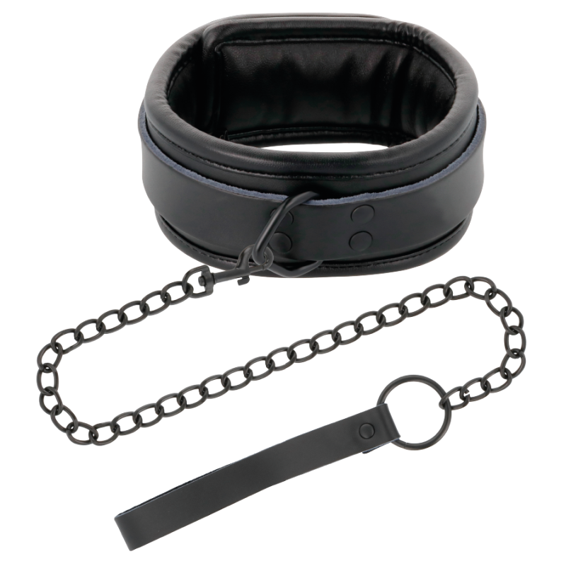 Darkness - Collana Nera Con Guinzaglio - DARKNESS BONDAGE - Collari e Guinzagli | erosidea.com