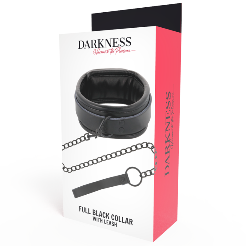 Darkness - Collana Nera Con Guinzaglio - DARKNESS BONDAGE - Collari e Guinzagli | erosidea.com