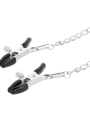 Darkness - Collare Con Morsetti Per Capezzoli Nero - DARKNESS BONDAGE - Pinzette Capezzoli | erosidea.com