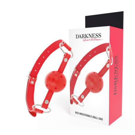 Darkness - Bavaglino Traspirante Rosso - DARKNESS BONDAGE - Ball Gag e Bavagli | erosidea.com