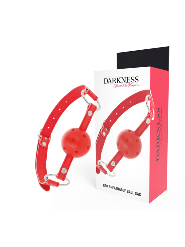 Darkness - Bavaglino Traspirante Rosso - DARKNESS BONDAGE - Ball Gag e Bavagli | erosidea.com