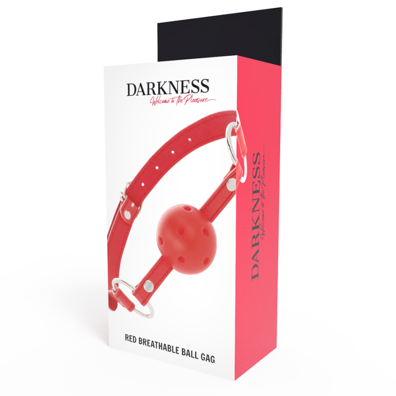 Darkness - Bavaglino Traspirante Rosso - DARKNESS BONDAGE - Ball Gag e Bavagli | erosidea.com