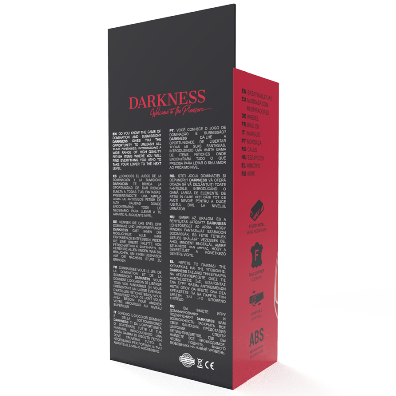 Darkness - Bavaglino Traspirante Rosso - DARKNESS BONDAGE - Ball Gag e Bavagli | erosidea.com