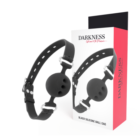 Darkness - Bavaglino In Silicone Traspirante Nero - DARKNESS BONDAGE - Ball Gag e Bavagli | erosidea.com