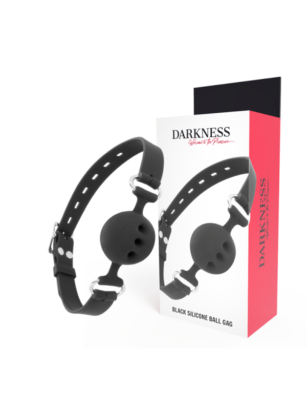 Darkness - Bavaglino In Silicone Traspirante Nero - DARKNESS BONDAGE - Ball Gag e Bavagli | erosidea.com