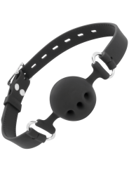 Darkness - Bavaglino In Silicone Traspirante Nero - DARKNESS BONDAGE - Ball Gag e Bavagli | erosidea.com