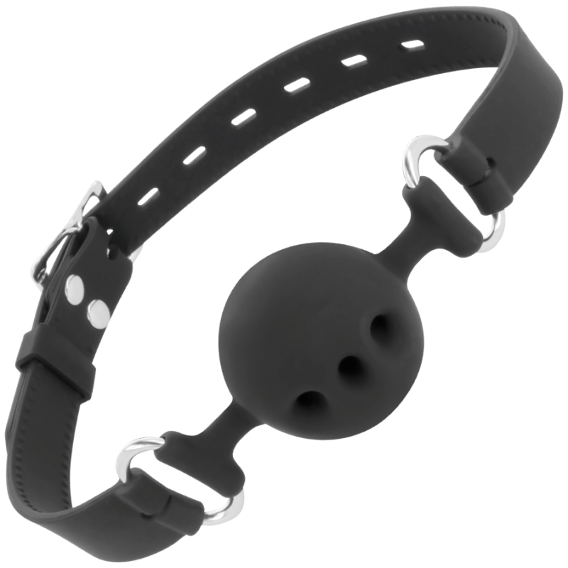 Darkness - Bavaglino In Silicone Traspirante Nero - DARKNESS BONDAGE - Ball Gag e Bavagli | erosidea.com