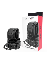 Darkness - Manette Regolabili In Pelle Nera - DARKNESS BONDAGE - Manette e Polsini | erosidea.com