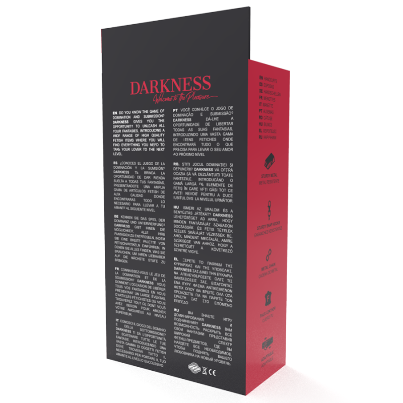 Darkness - Manette Regolabili Alla Caviglia In Pelle Nera - DARKNESS BONDAGE - Manette e Polsini | erosidea.com