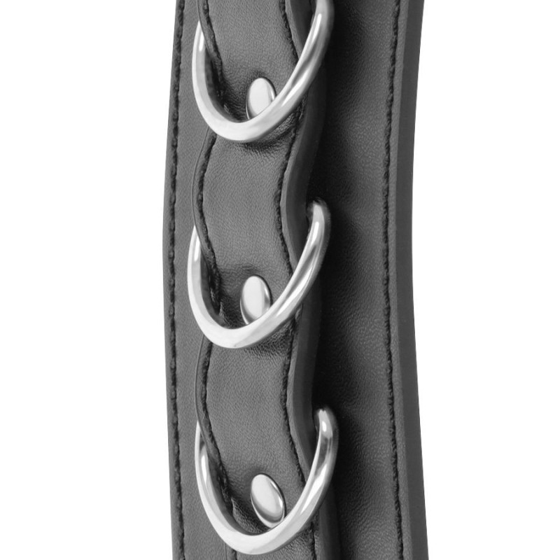 Darkness - Manette Alla Caviglia Regolabili In Pelle Nera - DARKNESS BONDAGE - Manette e Polsini | erosidea.com